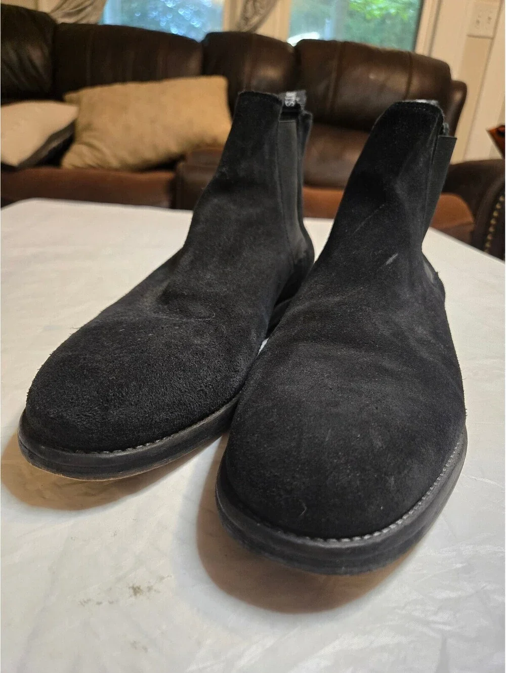 AllSaints Men's Black Suede Chelsea Boots – Size 11 / EU 44